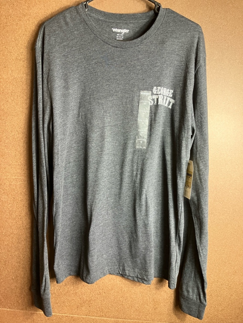 Wrangler Men's Long Sleeve Crewneck T-Shirt - Charcoal Gray